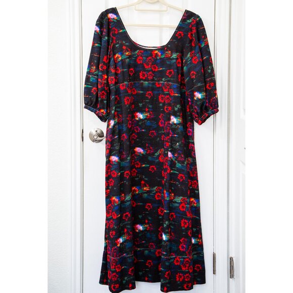 Rachel Comey for Target Floral Printed Midi Dress with 3/4 Puff Sleeves, size 10 - Picture 2 of 8